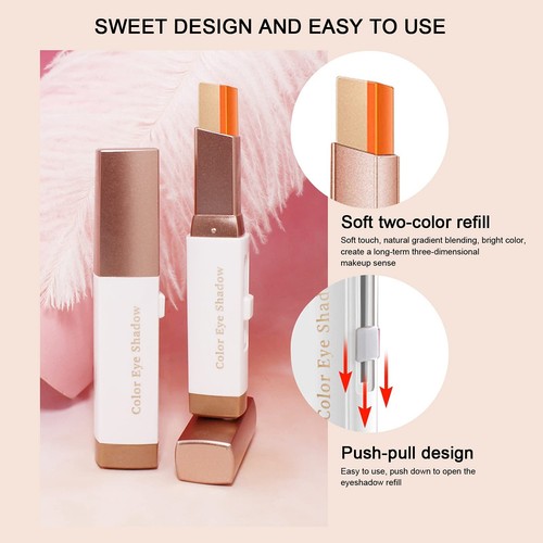 6 Pcs Eyeshadow Stick Eyeliner Pen Two Colors In One Eye Makeup Pencil - Picture 6 of 10