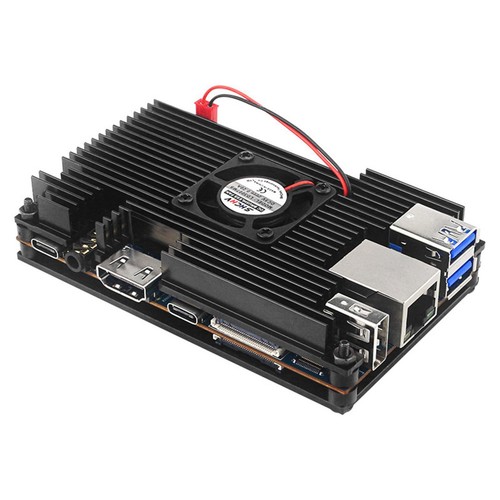 Aluminum Cover+Base+ Passive Cooling Fan+ Silicone Heatsinks For Orange Pi 5 N - Afbeelding 4 van 10