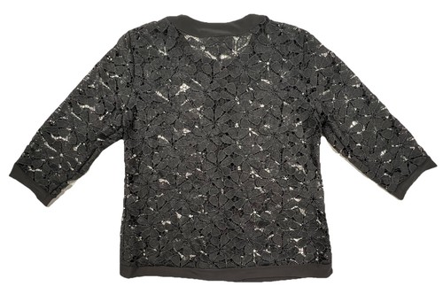 ANTTHONY ORGANIC Womens M Black Floral Lace Topper Jacket Formal - Picture 2 of 10