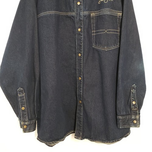 Giacca denim vintage Sean John oversize uomo grande blu scuro lavaggio western baggy - Foto 13 di 18