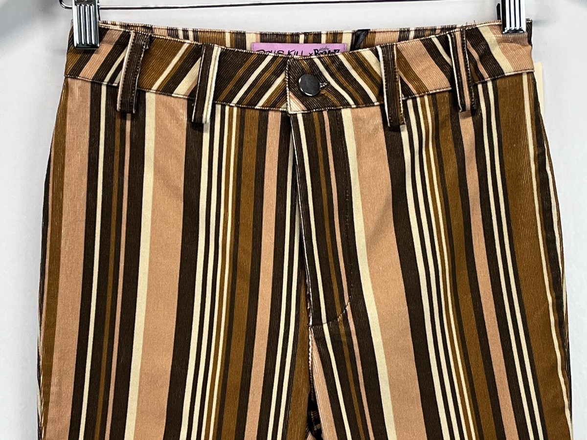 Womens Doll Kill x Bratz Striped Corduroy Pants Sz XS NWT