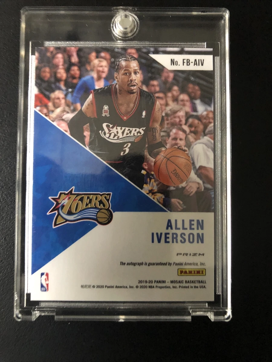 ALLEN IVERSON 2019 20 PANINI MOSAIC FAST BREAK AUTO 76ers