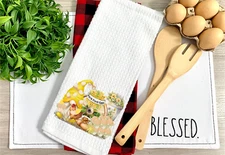 Farm Fresh Eggs, Waffle Weave Dish/Tea Towel, Micro Fiber, 16x24", (T82)