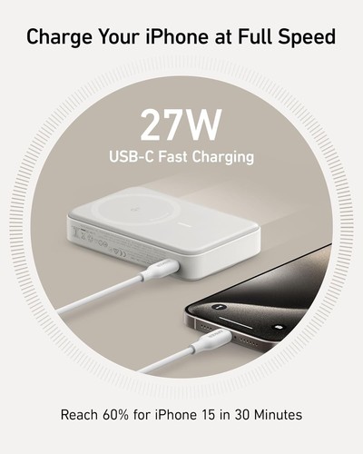 Anker MagGo Power Bank 10000mAh 15W MagSafe Wireless Charer Smart Display|Refurb - Picture 5 of 6