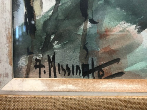 PINTURA ACUARELA ORIGINAL FIRMADA POR EL ARTISTA ANTONIO MISSINATO AÑOS 60 VENECIA ITALIA - Imagen 7 de 14