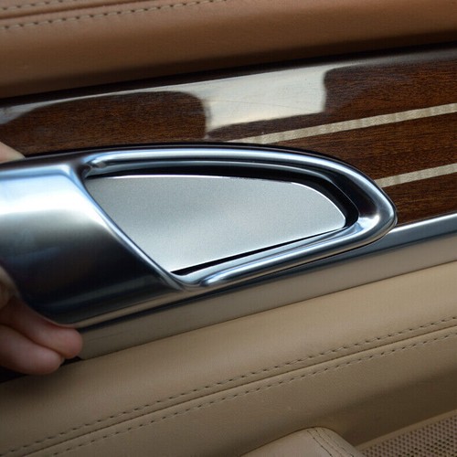 For Porsche Panamera 2010-2016 Silver Aluminum Interior Door Bowl Sticker Cover - Picture 4 of 7