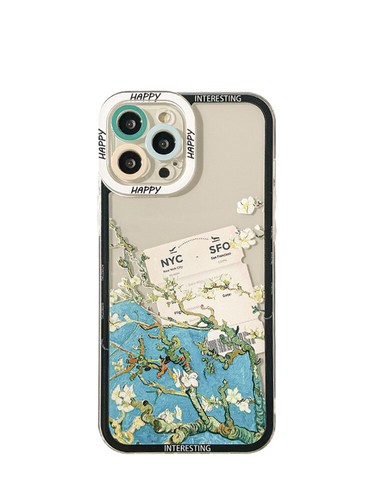 Oil painting flower vine For iPhone 15 14 12 13 11 Pro Max Case Clear Cover - 第 45/120 張圖片