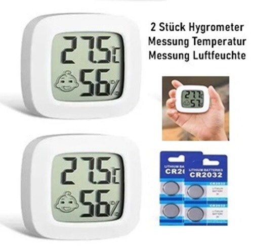 2 Stück Thermometer Hygrometer Innen Messung Temperatur und Luftfeuchtigkeit - Picture 1 of 11