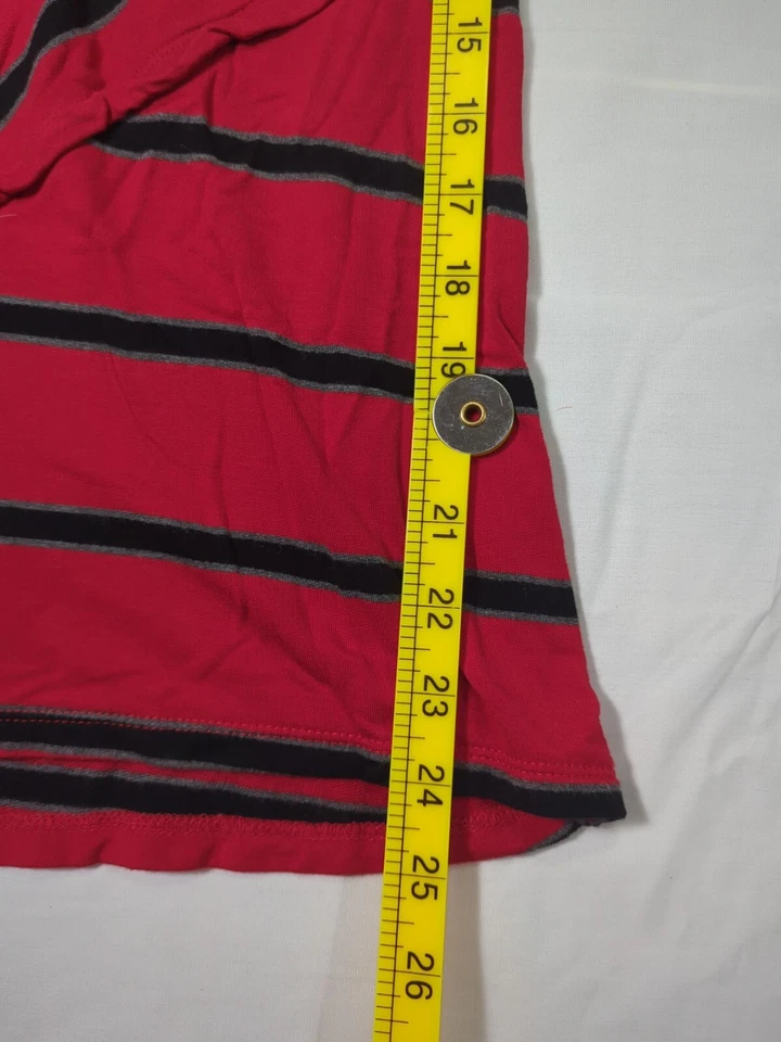 Vestido tejido jersey Kensie para mujer talla L rojo negro a rayas manga 3/4  Foto 4 de 4