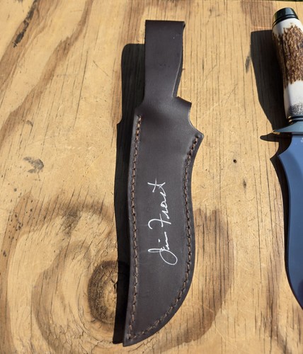 Hen & Rooster Bowie Hunter Knife 5-3/8 Blade Bone Handle HR-4800 w/JF Sheath EXC - Picture 19 of 21