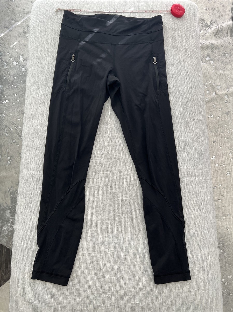 Lululemon Women's Black Full Length Leggings With Zip