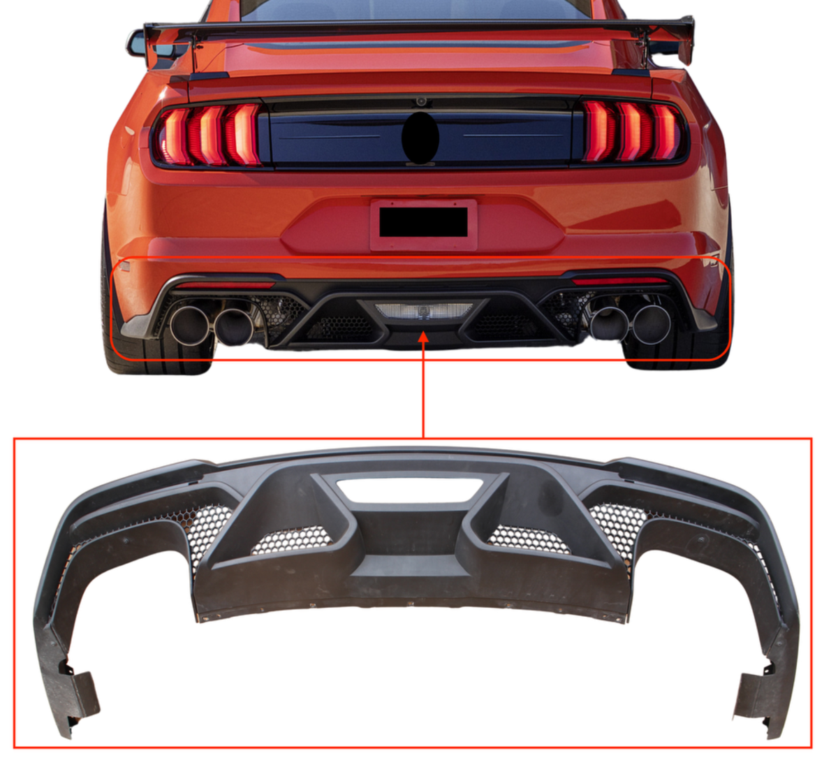 Rear Bumper Kit | FORD MUSTANG SHELBY GT500 2020 Rear Bumper Kit | FORD MUSTANG SHELBY GT500 2020