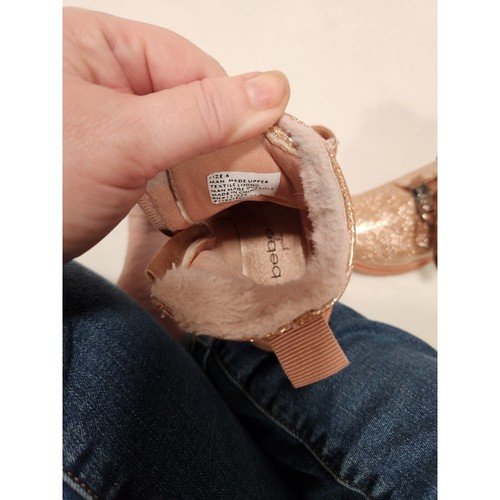 Pink Glitter toddler boots by Bebe size 6 - Picture 6 of 7