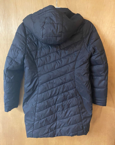 Spyder Chevron Quilted Thermaweb Long Jacket Girl's Black Hooded - Size M (8-10) - Bild 3 von 3