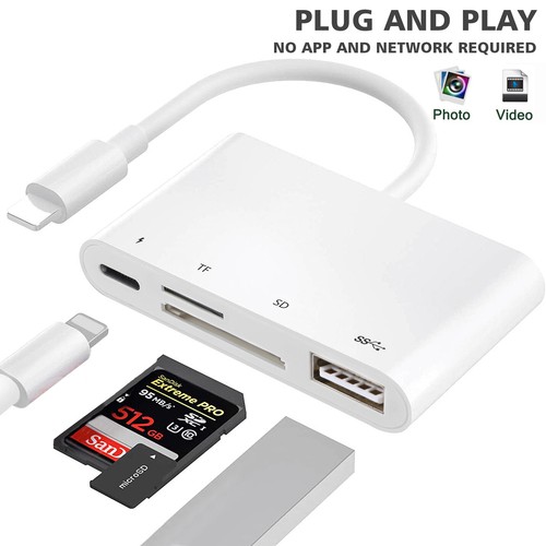 High-Speed Transfer For iPhone to SD/TF Card Reader with Charging Port Adapter - Picture 2 of 9