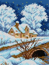 Orchidea Needlepoint canvas for halfstitch without yarn Winter Landscape 2167F