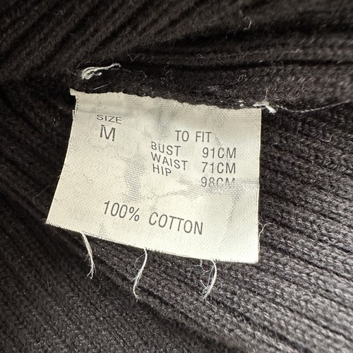 Vintage Miss Shop Black 100% Cotton Roll Turtle Neck Pullover Jumper Size M - Picture 4 of 5