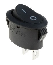 Oval Black On-Off Rocker Switch SPST