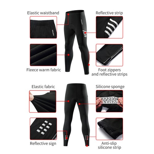 Juegos de ciclismo térmico de invierno WOSAWE para hombre chaquetas de lana cálidas pantalones deportivos acolchados - Imagen 17 de 25
