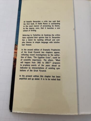 Dramatic Prophecies of the great pyramidRodolfo Benavides 1969 2nd Edition - Picture 7 of 7