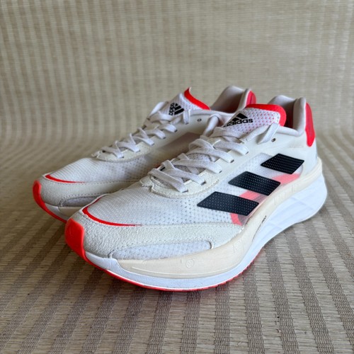 Adidas Adizero Boston 10 Shoes Women Size 8 White Solar Red Running FY4080 - Picture 7 of 20
