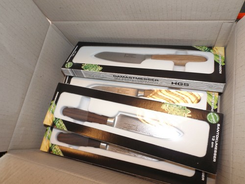 4 x Santoku knife mitre Solingen damascus knife knife rose damascus kitchen knife