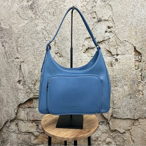 MAT & NAT Vegan PalmLG Shoulder Bag in Blue Hobo Purse Casual Recycled Summer - Picture 10 of 10