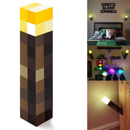 Minecraft Game Torch Lamp Led Night Light Home Decors USB Rechargeable Kids Gift - Picture 5 of 13