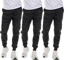 Yacht & Smith 3 Pack of Mens Jogger Bulk Sweatpants Comfy Lounge Joggers for Men