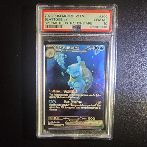 Pokémon TCG Blastoise EX Sir 200/165 Scarlet & Violet 151 PSA 10