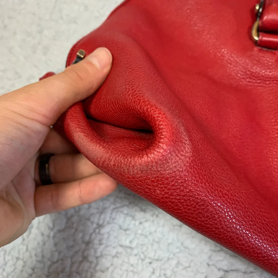 Bolso de Mano Salvatore Ferragamo Gancini Cuero Rojo Sólido Cartera de Hombro Italia Foto 4 de 4