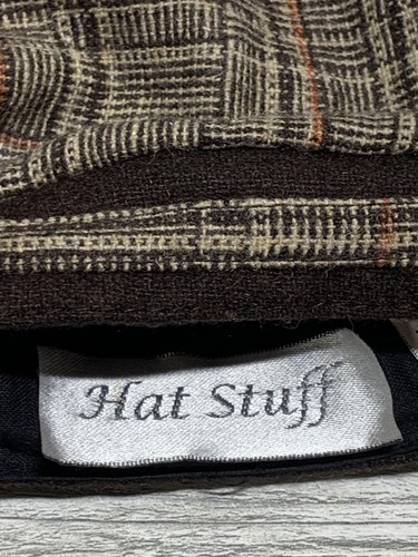 Hat Stuff Hat Cloche Fitted Womens One Size Brown Glen Plaid Short Brim Lined - Picture 6 of 7
