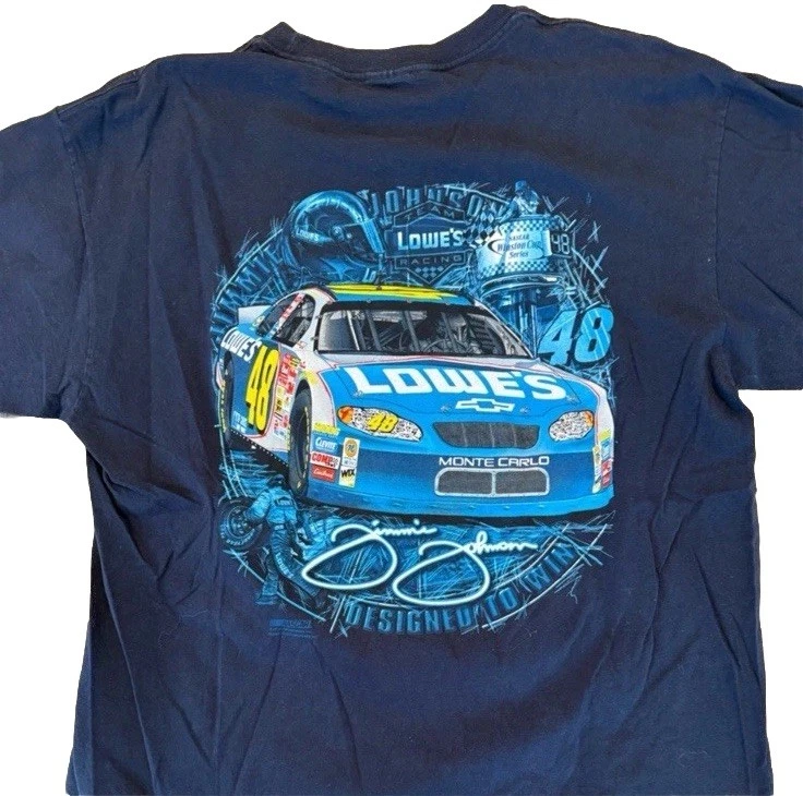 Camiseta De Colección Jimmie Johnson #48 NASCAR 2XL Lowe’s Racing Car Gráfico Camiseta Foto 2 de 4