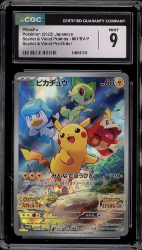 Pokemon Pikachu Scarlet & Violet Preorder Japanese Promo 001/SV-P CGC 9 Mint