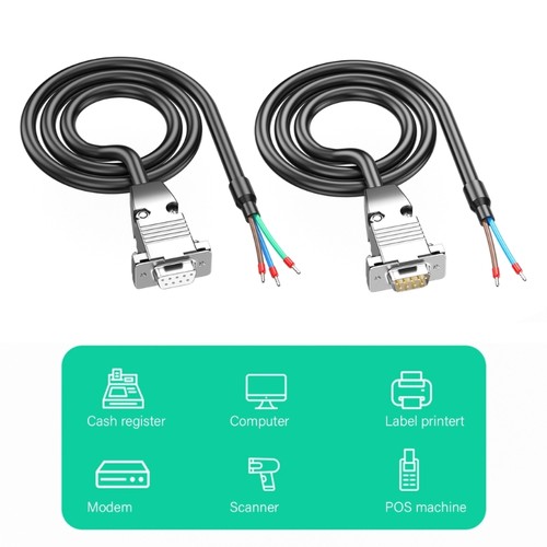 Fast Speed DB9port Serial Cable Metal Housing Communication Line Plastic Metal - Photo 2/39