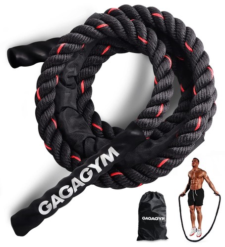 Weighted Jump Rope for Fitness - 9.8ft Heavy Battle Ropes for Exercise, 3LB W...