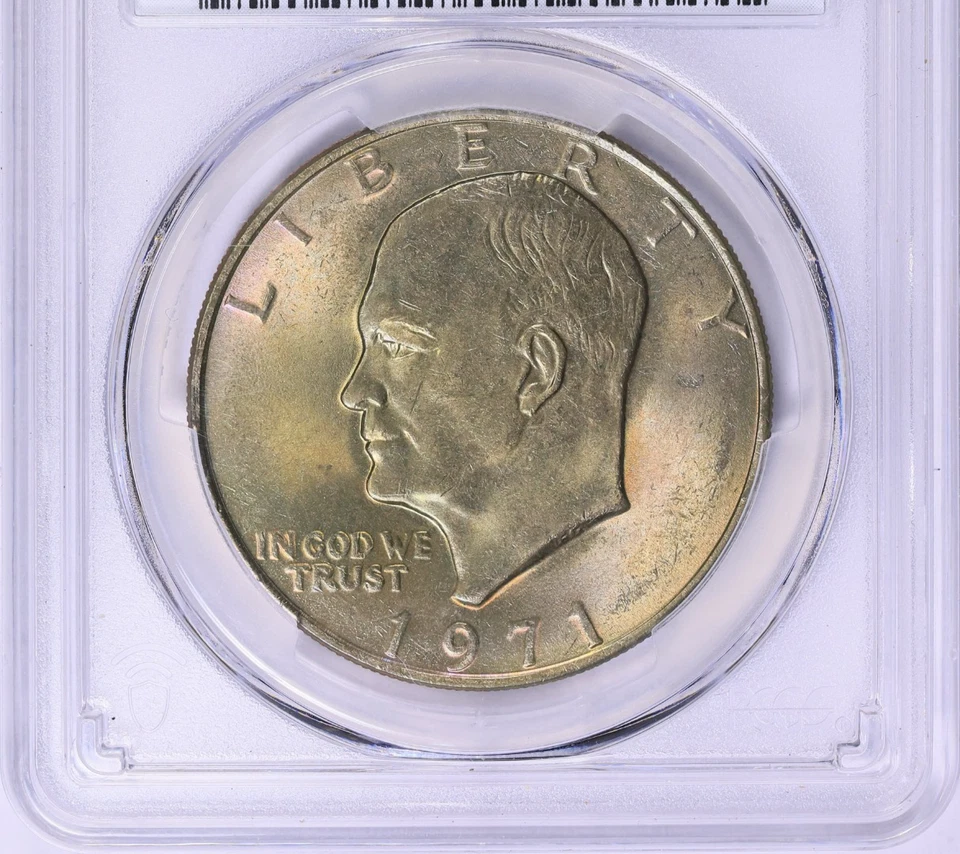 1971 Eisenhower Dollar PCGS MS-64 Monster Toned End Roll Album Toning Ike - Image 4 of 4