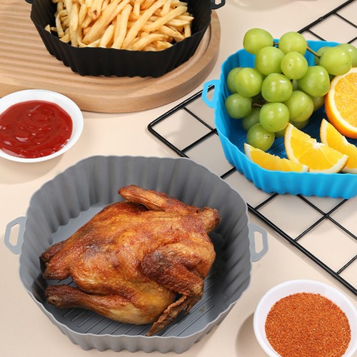 3 Pcs Silicone Baking Mat Liner Air Fryer Reusable Liners for Microwave Oven - Picture 11 of 12