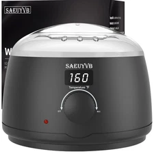 SAEUYVB Professional Digital Wax Warmer with Lid and 16oz Pot for Hair Black 