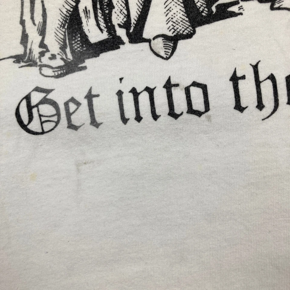 Camisa Iglesia De Colección Para Hombres XL Blanca Entra En El Hábito Religioso Humor Divertido Y2K Foto 4 de 4