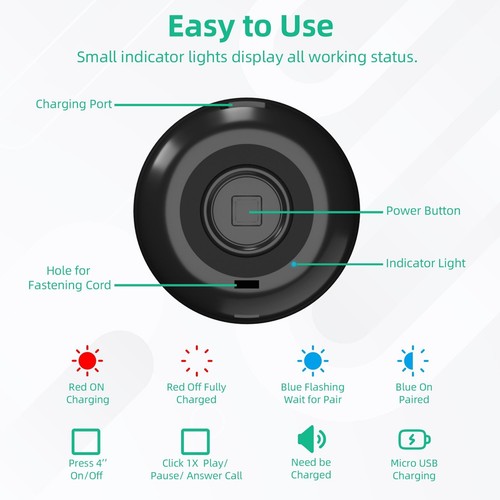 2 Mini Speakers 3W Portable Small Wireless Speaker with Black Speaker - Picture 3 of 7