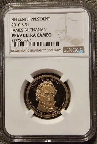 Fifteenth President, James Buchanan, 2010-S $1, PF69 Ultra Cameo NGC