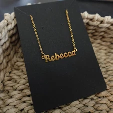 Rebecca 14" Personalized Choker Necklace Gold Tone Dainty Delicate Name Gift