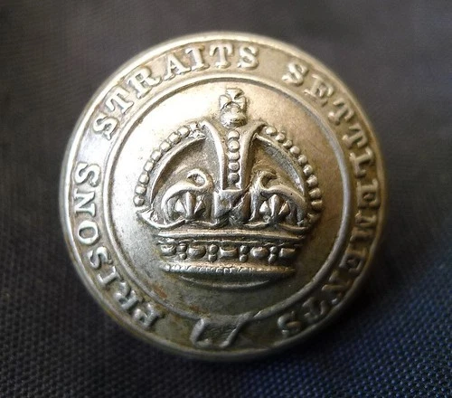 STRAITS SETTLEMENTS PRISONS BUTTON by FIRMIN & SONS LONDON. BRITISH COLONIAL ERA
