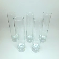 5ct Clear Glass Cylinder Bud Vases by Libbey USA 2824 7.5", FREE SHIPPING