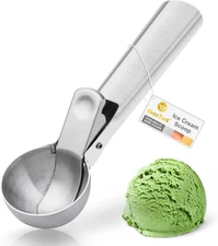 Premium Ice Cream Scoop with Trigger Ice Cream Scooper Stainless Steel, Heavy Du