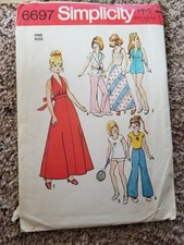 Vintage Simplicity Pattern 6697-Doll Clothes Fits 11 1/2" Fashion Doll