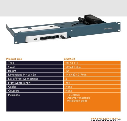 Firewall Appliance Rack Mount for Cisco Meraki - 1U Server Rack Shelf with Easy - Picture 5 of 9