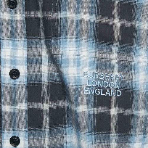 Burberry Blue Check Cotton Button-Down Shirt XXXL - Picture 5 of 9
