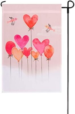 Jetmax Garden Flag ~ Valentine's Day Hearts and Balloons ~ 12